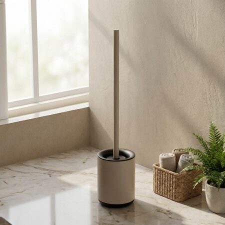 מברשת אסלה ומחזיק נירוסטה - Stella Beige