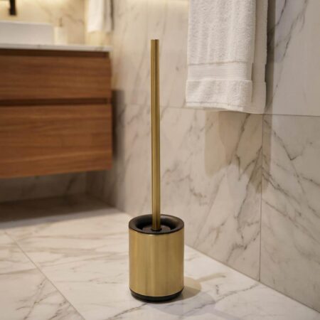 Stainless Steel Toilet Brush & Holder - Stella Gold