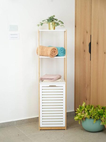 خزانة حمام Zest Plus من الخيزران – طبقتان مع باب