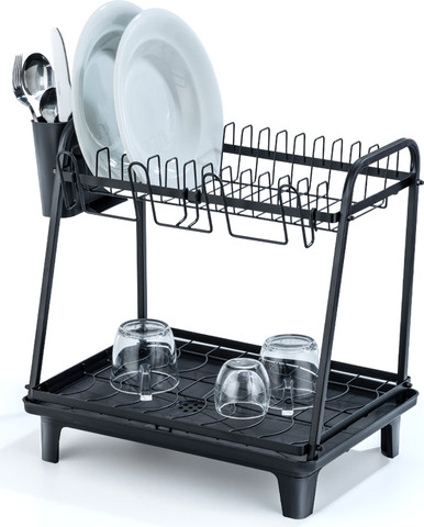 מתקן דו קומתי לייבוש כלים DRYZONE שחור 46.3X29.3X40.6 ס"מ מבית Food appeal