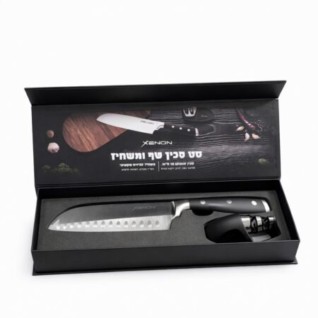 סט סכין שף ומשחיז