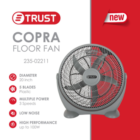 Trust Cooling Fan Copra 20 Inch, Gray.