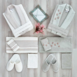 קרם לוקס & ירוק | 12-חתיכה סט חלוק רחצה