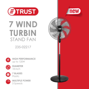 Trust Cooling Fan 18 Inch, Black.