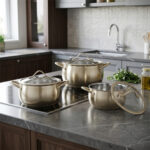 סט בישול 6 חלקים זהב סירים 18/22/26 ס"מ BELLA מבית Food