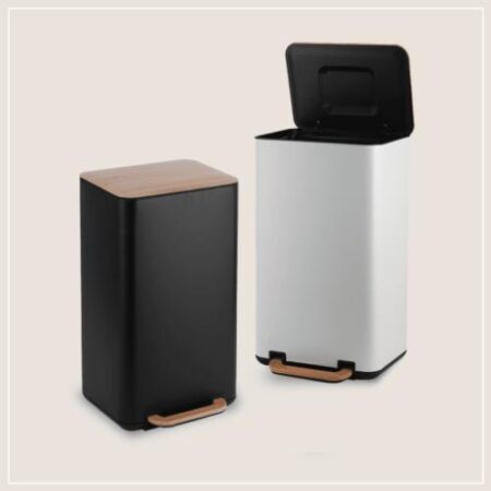 פח 30 ליטר מכסה עץ דגם באלי